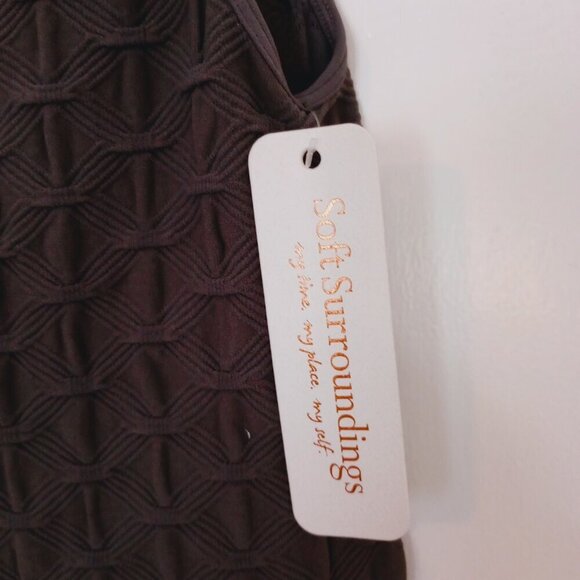 Soft Surroundings Grey Lattice Sleeveless Stretch Tank Top - Picture 4 of 9